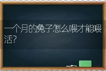 一个月的兔子怎么喂才能喂活？