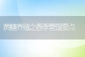 黄鳝养殖之春季管理要点