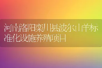 河南洛阳栾川县波尔山羊标准化设施养殖项目