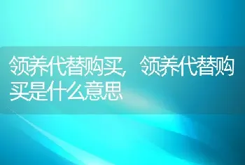 领养代替购买，领养代替购买是什么意思