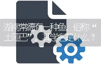 湖南常德有一种鱼，俗称“土哑巴”，其学名是什么？