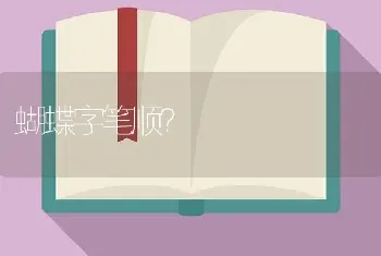 蝴蝶字笔顺？