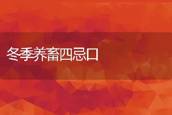 冬季养畜四忌口