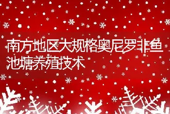 南方地区大规格奥尼罗非鱼池塘养殖技术