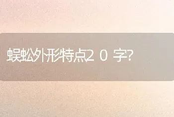 蜈蚣外形特点20字？