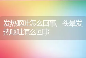 发热呕吐怎么回事，头晕发热呕吐怎么回事